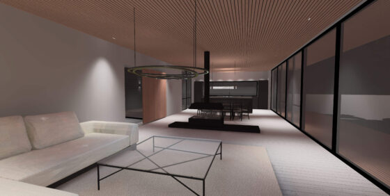 Loma-asunnon valaistussuunnitelma 3D-mallinnettuna.