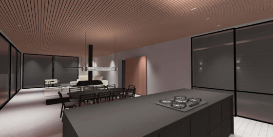 Loma-asunnon valaistussuunnitelma 3D-mallinnettuna.